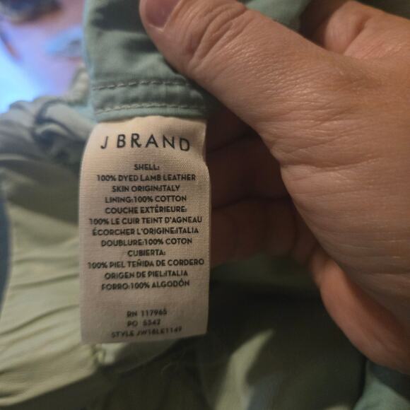 J Brand Lamb Leather Mint Pull-On Shorts Women’s L - Picture 4 of 8